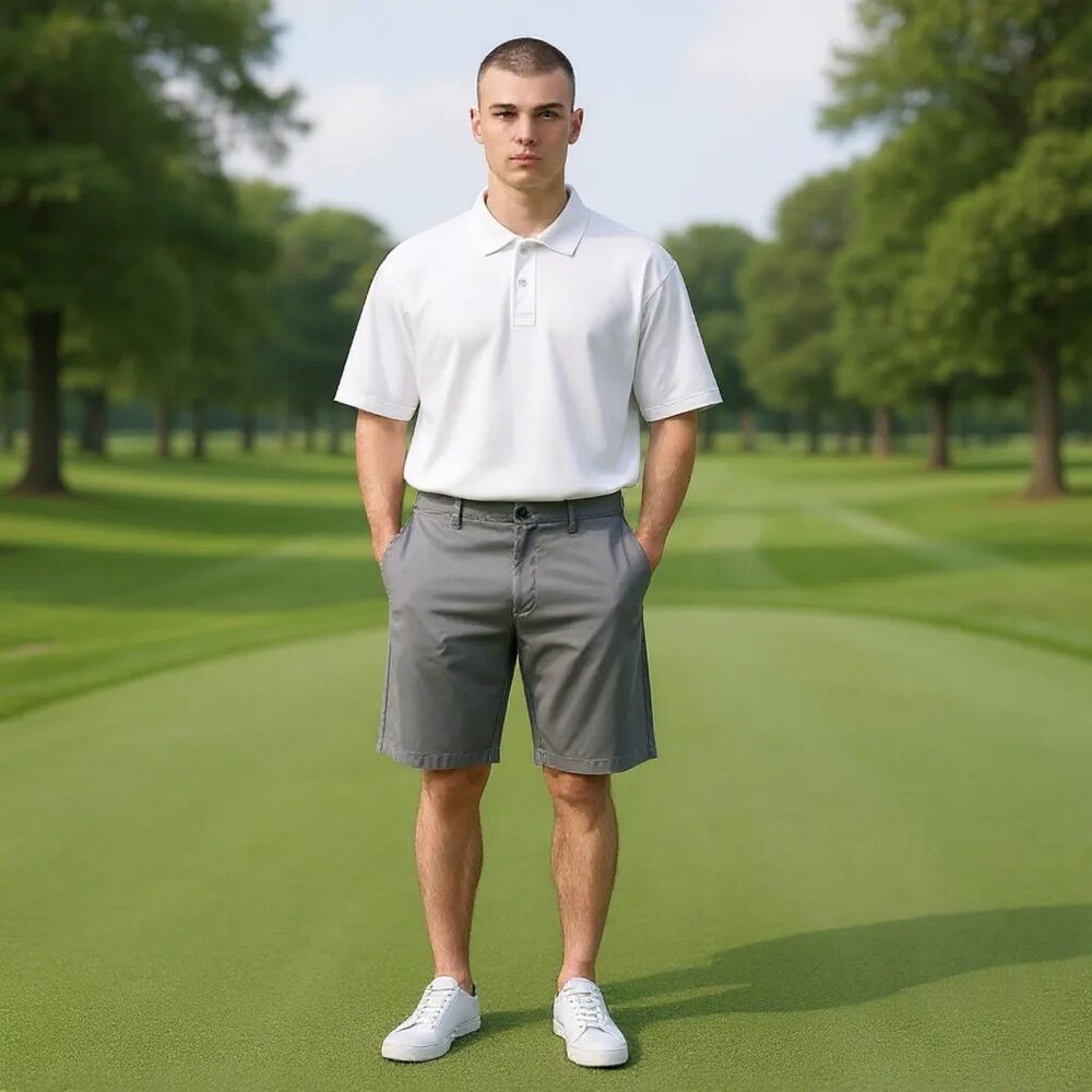 PGA TOUR Mens Size 50 Moisture Wicking Stretch Performance Shorts Grey